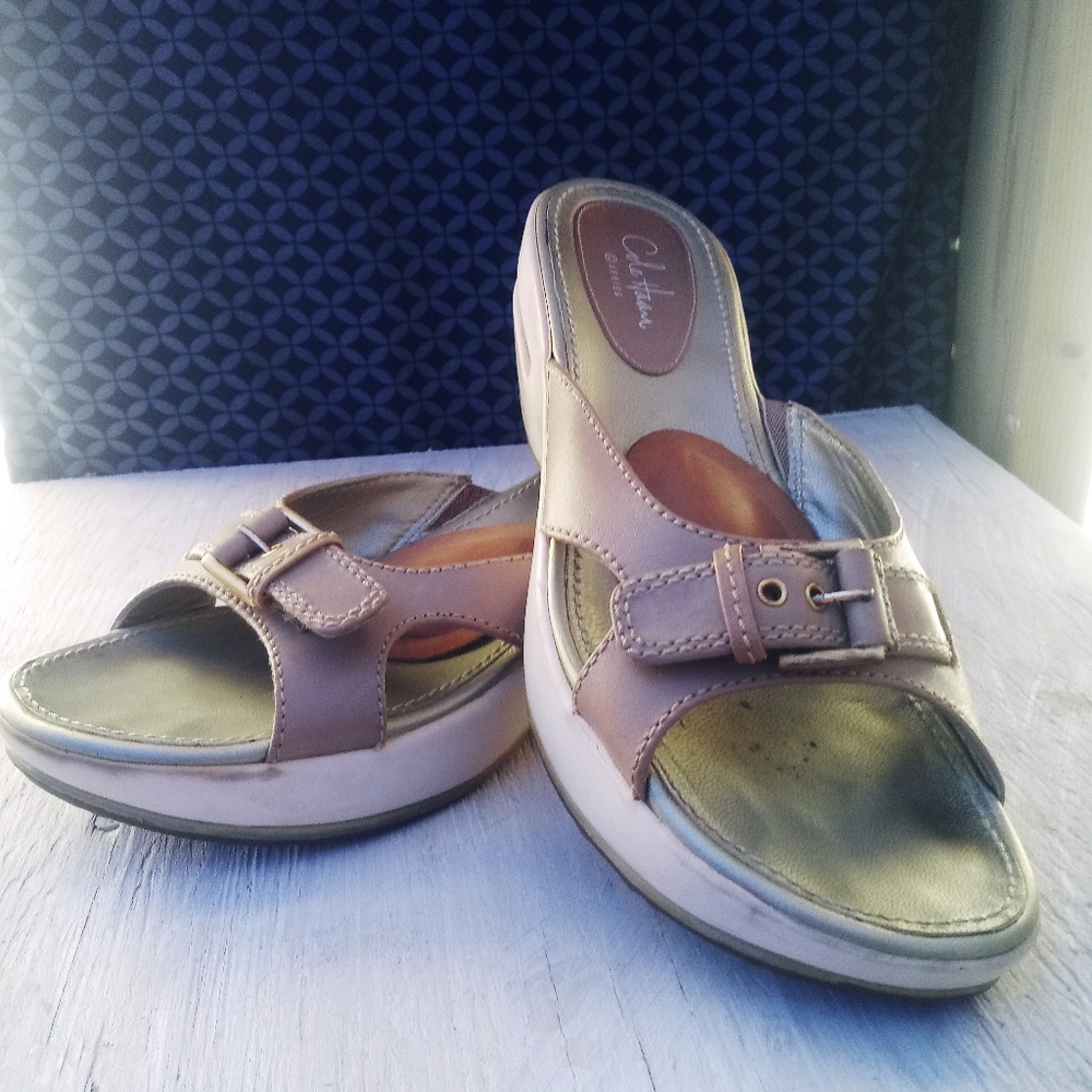 Cole Haan G Series NikeAir Leather Wedge Sandals